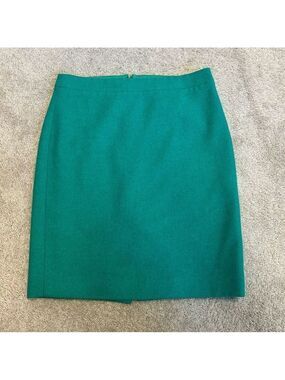 J. Crew The Pencil Skirt Emerald green wool Sz 4